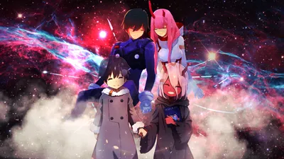 Обои на рабочий стол Zero Two / Зеро Ту с мужем и детьми под цветущей  сакурой, из аниме Darling in the FranXX / Милый во Франкcе, обои для  рабочего стола, скачать обои,