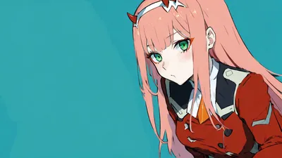 Обои на рабочий стол Zero Two / Зеро Ту из аниме Darling in the FranXX /  Милый во Франксе, by ReaganRen, обои для рабочего стола, скачать обои, обои  бесплатно