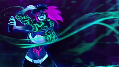 Живые обои K/DA Akali - Wallpaper Engine