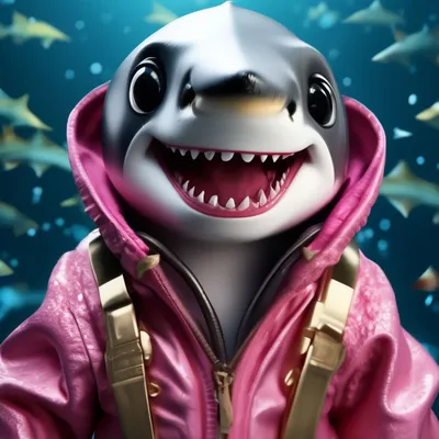 Baby shark, акуленок в розовом …» — создано в Шедевруме