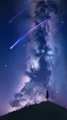 HD обои / HD Wallpaper | Anime scenery, Cute wallpaper backgrounds, Night  sky wallpaper