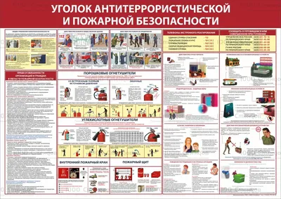 Стенд информационный \"АНТИТЕРРОР/ПОЖАРНАЯ БЕЗОПАСНОСТЬ\" 1,3*1 м. 4 кармана  арт. 3681 купить в Челябинске по низкой цене с доставкой по России |  Интернет-магазин «Раскрась детство»