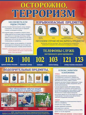 Информационный стенд. Антитеррористическая безопасность. Антитеррор. 8  слайдов. - купить с доставкой по выгодным ценам в интернет-магазине OZON  (683943610)