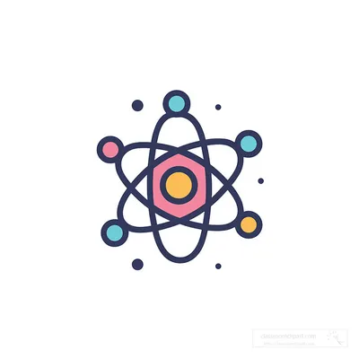 Neon atom on a white background Stock Illustration | Adobe Stock