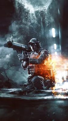 Игра battlefield 4. Солдаты с оружием в метро в воде - обои на рабочий стол