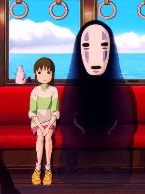 Скачать обои вода, рельсы, маска, spirited away, унесенные призраками,  камешки, безликий, насыпь, раздел сёнэн в разрешении 1920x1200