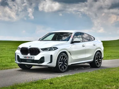 Картинка на телефон: Белый автомобиль BMW X6 M Competition 2020 года