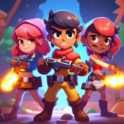 Brawl stars, барбарики, бравлеры с …» — создано в Шедевруме