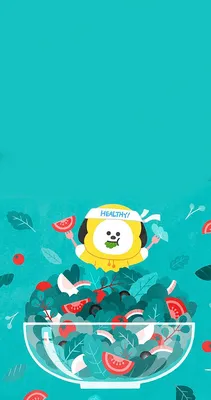 Фон для телефона: каваи, милый, Bt21, бт, Chimmy, Tata, Snooky, Cooky, Rj,  Koya, Mang