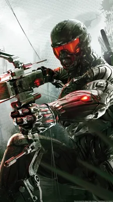 Герой crysis 3 в городских джунглях - обои на телефон