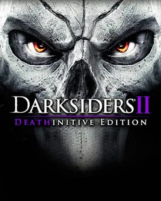 Скачать обои и картинки darksiders 2, смерть, череп, косы, ворон, ветки,  замок, луна для рабочего стола в разрешении 2560x1440