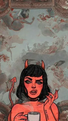 Devil woman | Cartoon wallpaper, Witchy wallpaper, Cartoon art