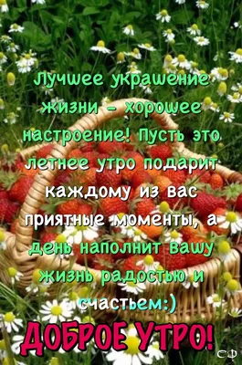 Летнее 💐🌺🌿 Утро доброе! | Христианские картинки, Счастливые картинки, Доброе  утро