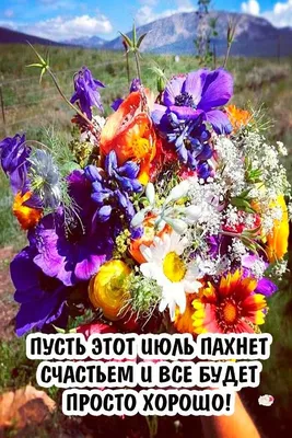 ИЮЛЬ! 🍒💐💜🌿🍒 Всё будет хорошо! | Привет, июль, Открытки, Доброе утро