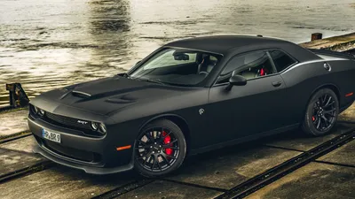 black muscle car, black Dodge Challenger near Neon Gas gas station wallpaper  4k for pc | Wallpapers.ai