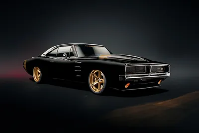 Обои на рабочий стол Dodge Charger 1968 на туманной дороге, обои для  рабочего стола, скачать обои, обои бесплатно