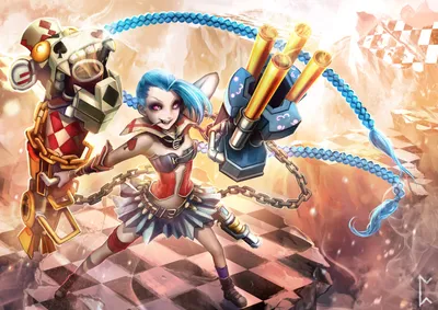 Фото League of Legends Удивление Jinx Девушки Игры белом 640x960