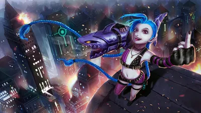 Обои девушка, art, league of legends, Jinx, Джинкс на телефон и рабочий стол,  раздел игры, разрешение 2448x1696 - скачать