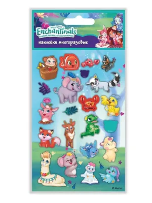 Enchantimals Наклейки объемные многоразовые Энчантималс, 2 листа