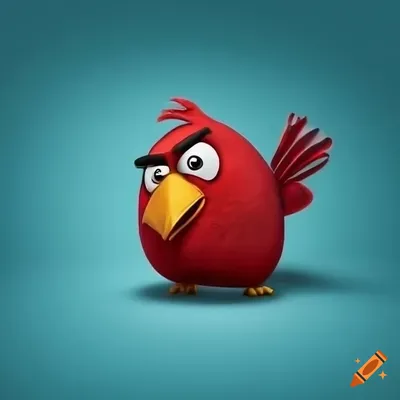 Angry Birds Красная круглая злая …» — создано в Шедевруме