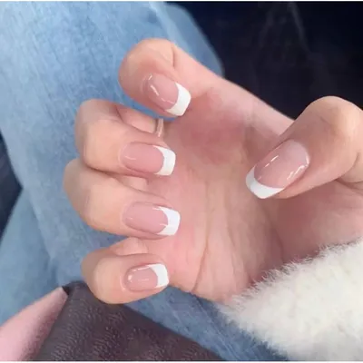 Накладные ногти Kitty Nail классический белый френч, форма квадрат, средний  размер, 24 шт - купити за найкращою ціною в Україні ➤ KittyShop.com.ua