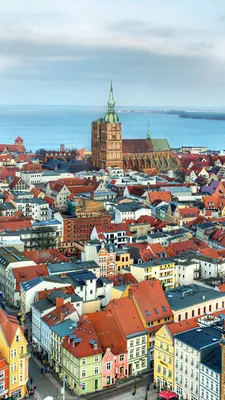 Desktop Wallpapers Germany Stralsund Rivers From above 1080x1920