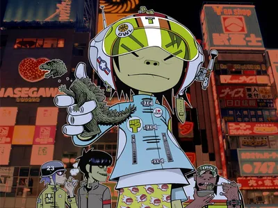 Группа gorillaz знаменитый альбом - обои на рабочий стол