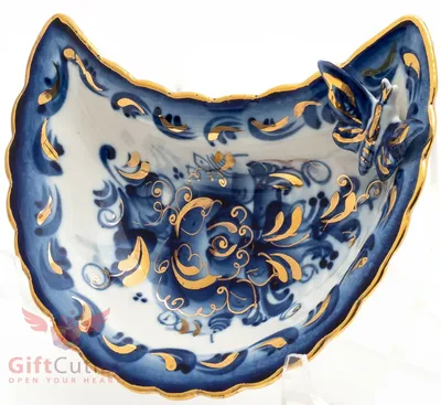 Gzhel Porcelain serving plate platter dish with butterfly handmade Гжель |  eBay