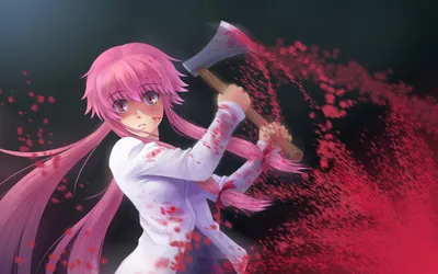 Постер (плакат) Mirai Nikki: Yuno Gasai | Дневник будущего: Юно Гасай –  Ленбагет