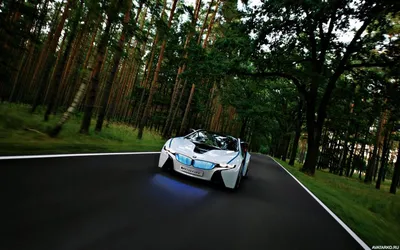 новый спортивный автомобиль Bmw I8 представлен на стоянке большого здания, Bmw  I8 крутой интерьер, сделанный в выставочном зале в германии Hd фото,  средство передвижения фон картинки и Фото для бесплатной загрузки