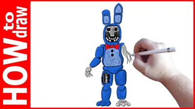 How to draw Old Bonnie, FNAF, Как нарисовать Олд Бонни - YouTube