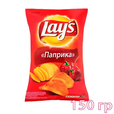 Чипсы Lays паприка 150г из раздела Чипсы, снеки