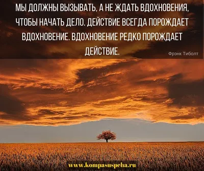 Мы должны вызывать, а не ждать вдохновения, чтобы начать дело. Действие  всегда порождает вдохновение. … | Motivation, Motivational quotes, Daily  motivational quotes