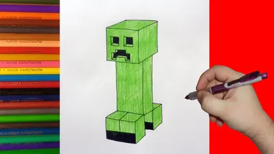 How to draw a Minecraft Creeper, Как нарисовать Крипера из Майнкрафта -  YouTube