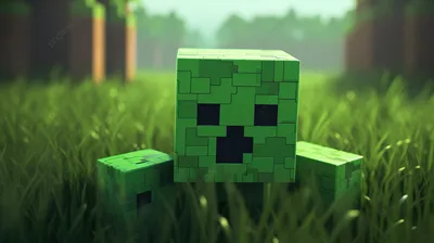 Плюшевый Крипер из мегапопулярной игры Майнкрафт MINECRAFT. Пиксельный  Герой игры Creeper в реальной жизни