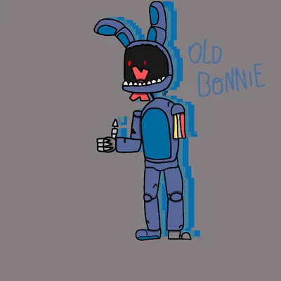 Hi everyone. My name is Robert and I drew an old bonnie from fnaf 2. I drew  it on A4 black paper with wooden crayons. I hope it turned out well :) :