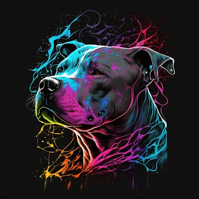 ArtStation - Colorful Pitbull Dog Creations: Pitbulls as Masterpieces