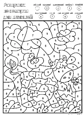 Раскраска Картина по номерам для ребенка | Раскраски математические.  Раскраски по номерам с примерами