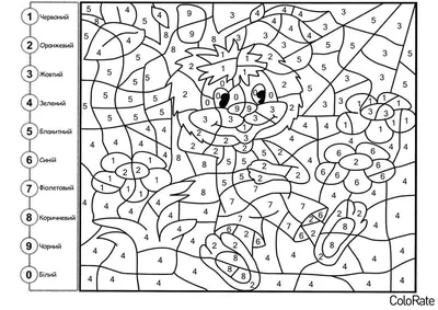 Раскраски номерам, Раскраска по номерам Мишка по номерам.
