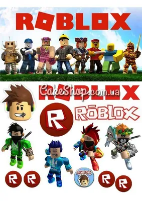 Картинка для торта\"Roblox (Роблокс)\" - PT100738 печать на сахарной пищевой  бумаге