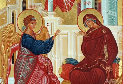 Annunciation of Ustyug (1120–1140) by Novgorod - Public Domain Orthodox  Icons