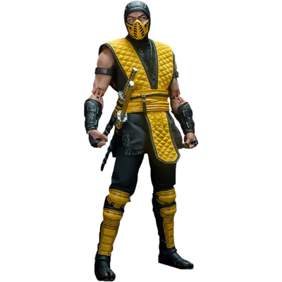 Premium Free ai Images | scorpion from mortal kombat cartoon style fire