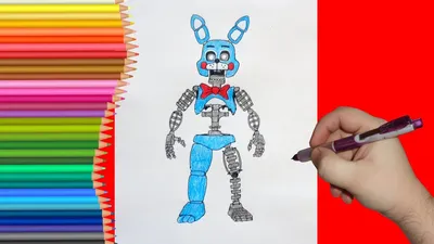 How to draw Old Toy Bonnie, FNaF, Как нарисовать Олд Той Бонни, ФНаФ -  YouTube