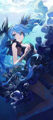 Wallpaper : Vocaloid, Hatsune Miku, waifu2x, anime girls, landscape, phone,  signatures 1080x1920 - BlackWater - 1935271 - HD Wallpapers - WallHere