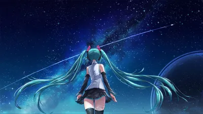 Обои на рабочий стол Vocaloid Hatsune Miku / Вокалоид Хатсунэ Мику, обои  для рабочего стола, скачать обои, обои бесплатно