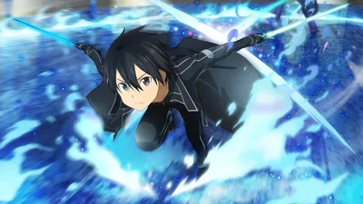 Скачать обои и картинки kirito, мастера меча онлайн, парень, взгляд,  оружие, меч для рабочего стола в разрешении 1080x2340