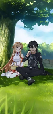 Обои на рабочий стол Киригая Казуто / Kirigaya Kazuto из аниме Мастера меча  онлайн / Sword Art Online держит в руке свой меч, обои для рабочего стола,  скачать обои, обои бесплатно