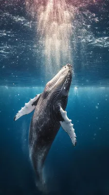 Скачать обои Горбатый кит | Whale pictures, Whale painting, Beautiful sea  creatures