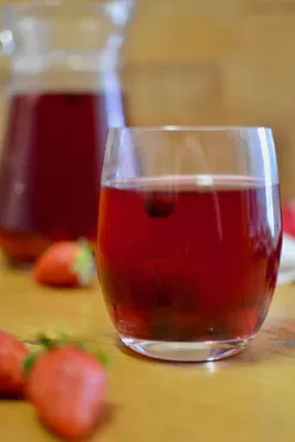 Strawberry Kompot — sprig of thyme