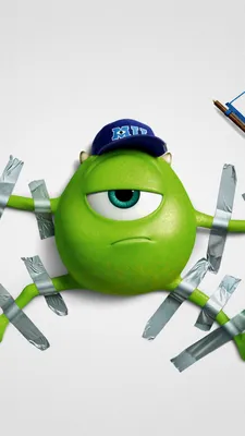 Картинка Monsters University, Mike Wazowski, Green Monster для телефона и  на рабочий стол iPhone 6 Plus